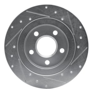 Buick Park Avenue Brake Rotor (1) - Rear Left - R1 Concepts - Drilled & Slotted - Silver - `98-`05